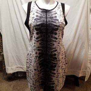 Black and gray print dress